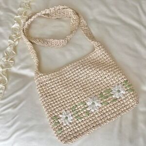 cream floral cottagecore‎ purse